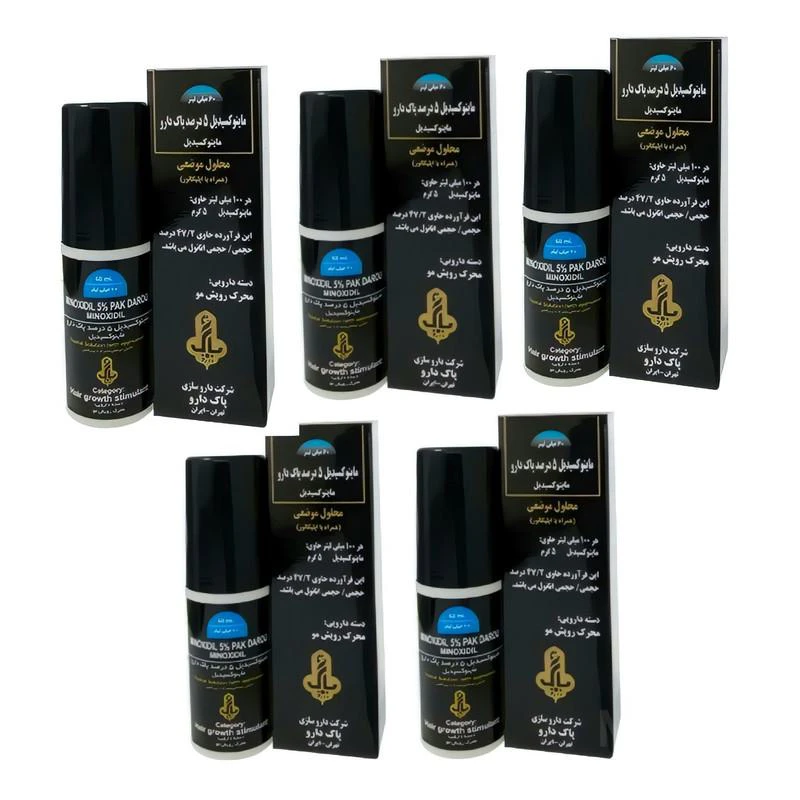 قیمت و خرید لوسیون تقویت کننده مو پاک دارو مدل ماینوکسیدیل حجم 60 میلی لیتر بسته 5 عددی