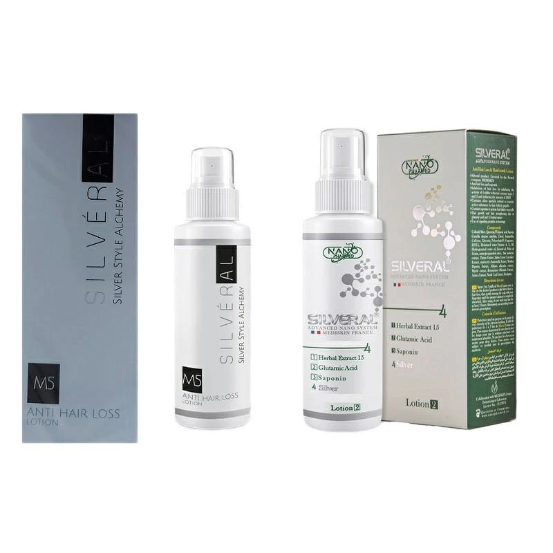 قیمت و خرید لوسیون ضدریزش مو سیلورال مدل Minoxidil M5 حجم 60 میلی لیتر به همراه لوسیون تقویت کننده مو سیلورال مدل Herbal حجم 60 میلی لیتر